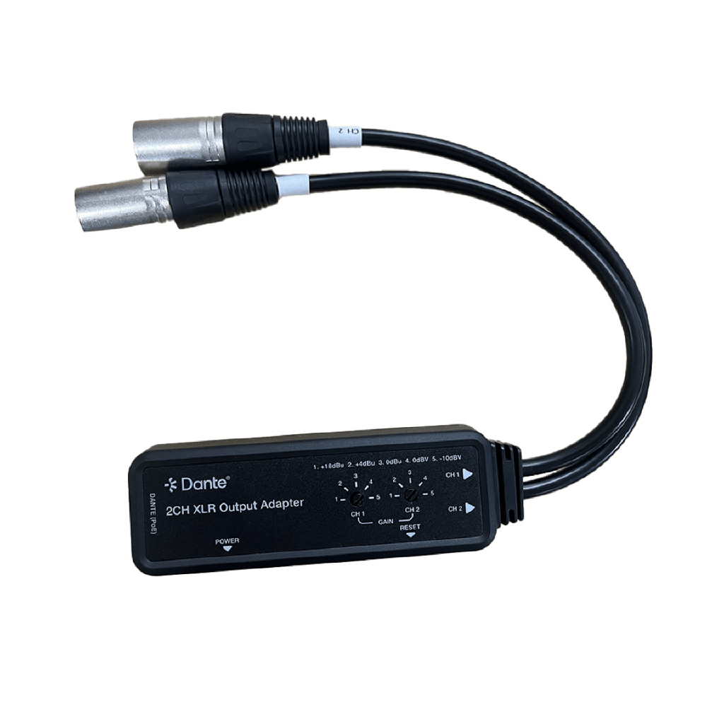 [EPP-AUD2XDE] Extensor de Audio Dante® 2CH XLR Output Adapter | Entrada Digital Dante® | Salida XLR Balanceada/No Balanceada | Latencia Configurable 1-5ms | HDMI 1.4 | HDCP 1.4 | PoE IEEE802.3af | USB-C | Transmisión 100m