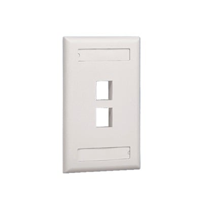 [NK2FIWY] Placa de Pared Vertical, Salida Para 2 Puertos Keystone, Con Espacios Para Etiquetas, Color Blanco Mate
