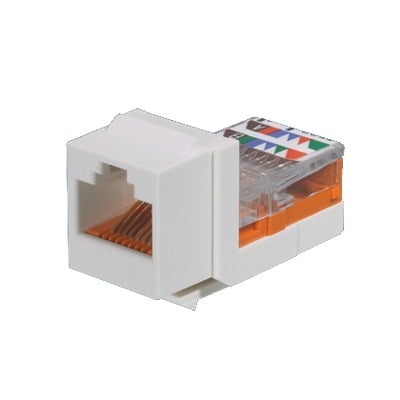 [NK5E88MEIY] Conector Jack Estilo Leadframe, Tipo Keystone, Categoría 5e, de 8 posiciones y 8 cables, Color Marfil