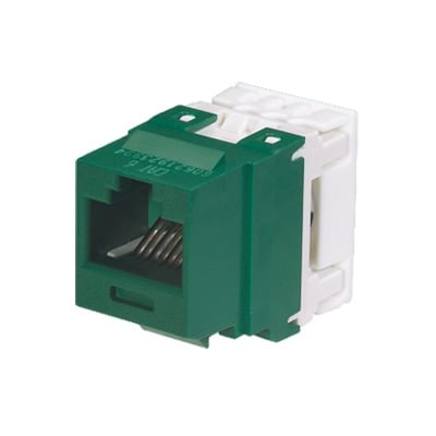 [NK688MGR] Conector Jack Estilo 110 (de Impacto), Tipo Keystone, Categoría 6, de 8 posiciones y 8 cables, Color Verde