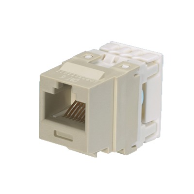 [NK688MIW] Conector Jack Estilo 110 (de Impacto), Tipo Keystone, Categoría 6, de 8 posiciones y 8 cables, Color Blanco mate
