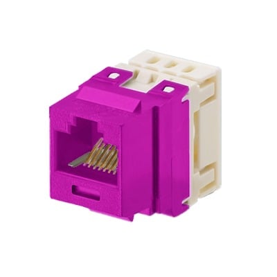 [NK688MVL] Conector Jack Estilo 110 (de Impacto), Tipo Keystone, Categoría 6, de 8 posiciones y 8 cables, Color Violeta