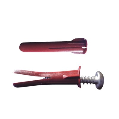 Paquete Con 10 Taquetes Rojos de 1/4 y 10 tornillos 10 x 1 1/2 (4.82 x 38 mm) (1103-05002)
