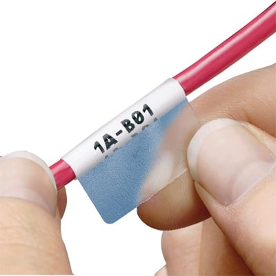 [S100X150VAC] Casete de 200 Etiquetas Autolaminadas de 25.4 x 38.1 mm, para Cables de 4 a 8.1 mm de Diámetro, Área de Impresión Color Blanco