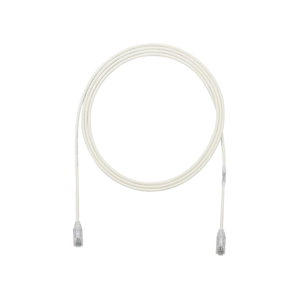 Cable de Parcheo TX6, UTP Cat6, Diámetro Reducido (28AWG), Color Blanco Mate, 3ft