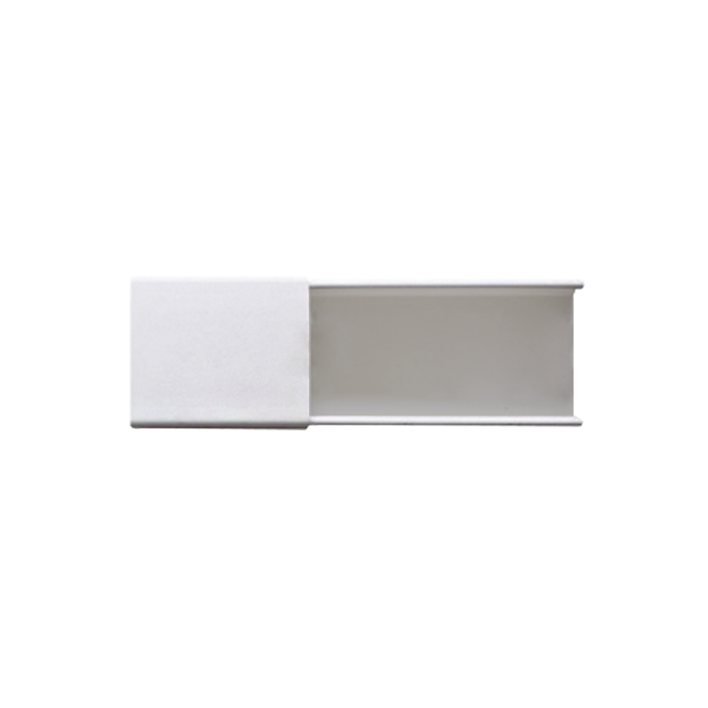 Canaleta blanca sin división, de PVC auto extinguible, 48 x 16 x tramo 2.5m (6101-01260