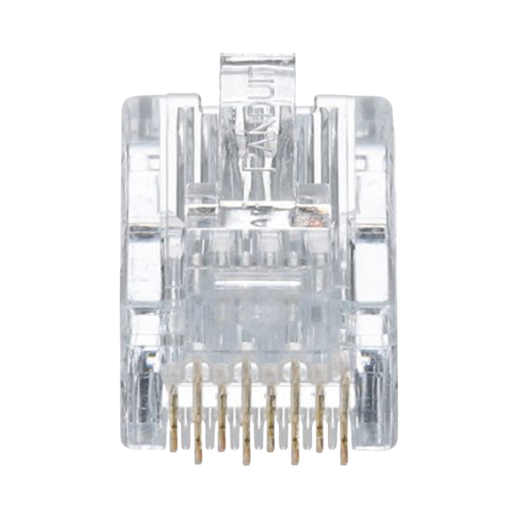 [MP588-L] Plug RJ45 Cat5e, Para Cable UTP de Calibres 24-26 AWG, Chapado en Oro de 50 micras, Paquete de 50 piezas