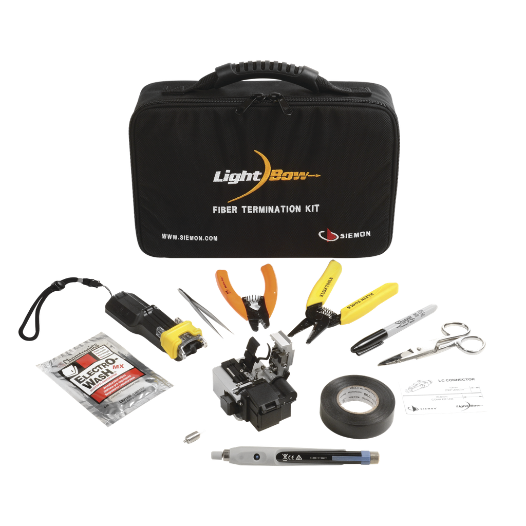 Kit de Herramienta LightBow para Terminación de Conectores de fibra óptica Pre-pulidos LC/SC, Monomodo o Multimodo