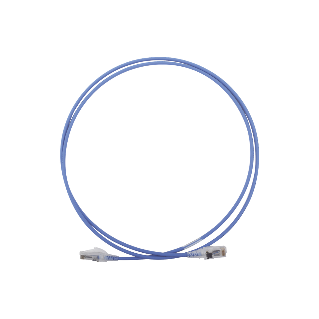 Patch Cord MC6 Modular Cat6 UTP, CM/LS0H, 5ft, Color Azul, Diámetro Reducido (28AWG)
