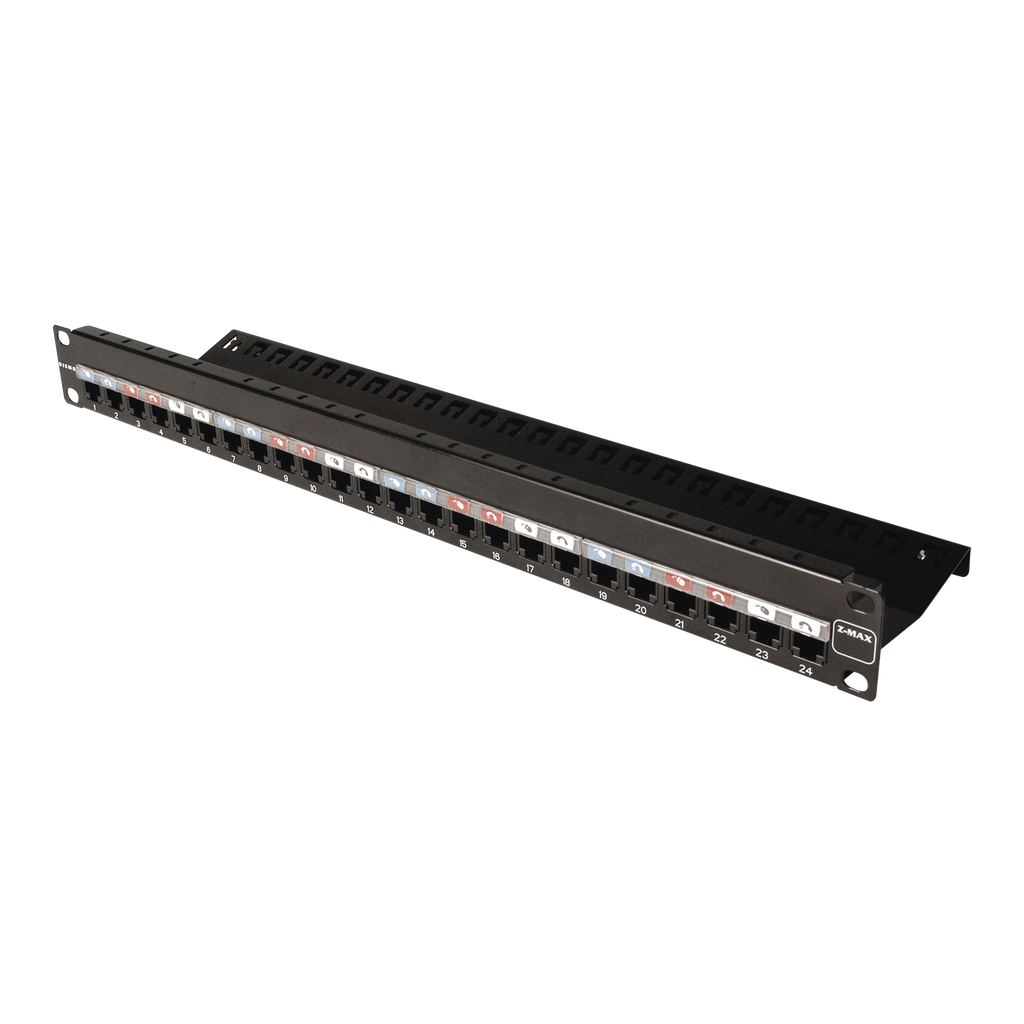 [Z-PNL-24E] Patch Panel Z-MAX, de 24 puertos, Modular (vacío), Plano, 1UR