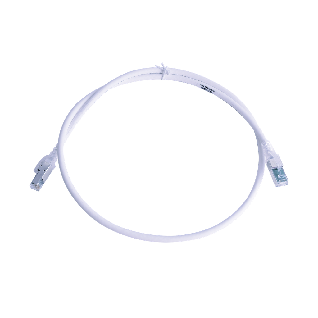 Patch Cord Z-MAX Cat6A S/FTP, CM/LS0H, 3ft, Color Blanco, Versión Bulk (Sin Empaque Individual)