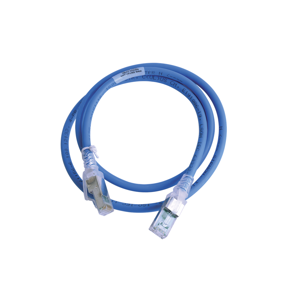 Patch Cord Z-MAX Cat6A S/FTP, CM/LS0H, 3ft, Color Azul, Versión Bulk (Sin Empaque Individual)