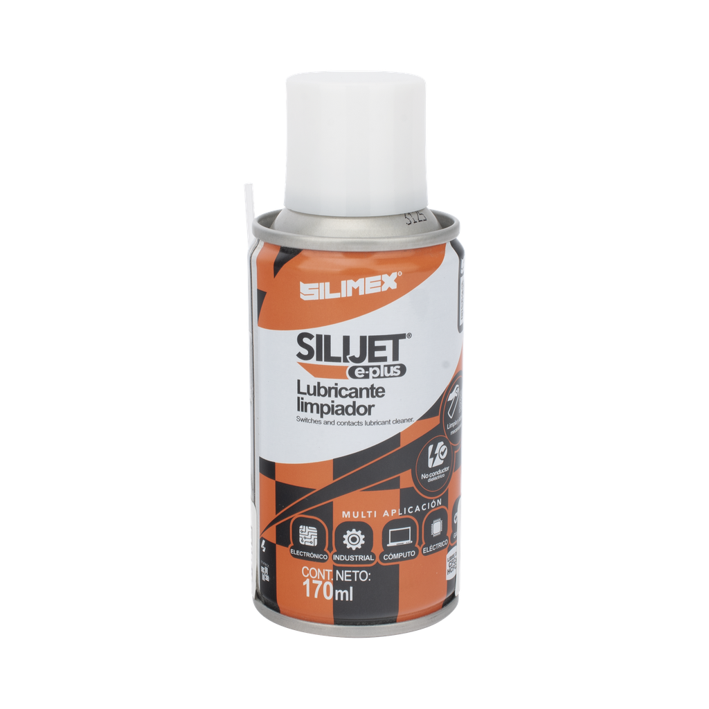 [SILIJET-E-PLUS] Limpiador lubricante en aerosol dieléctrico,  protege mecanismos, circuitos, sensores, ventiladores, 170 ml.