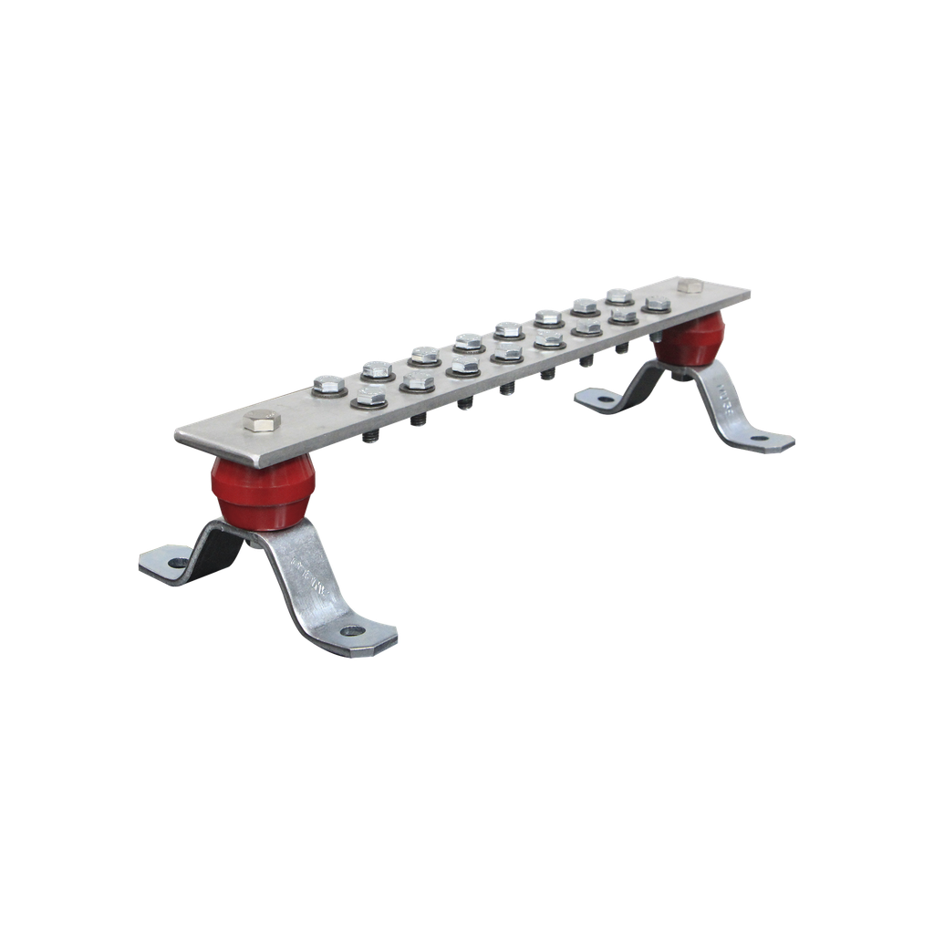 [TG-BPS-240-AL] Barra de Unión de Aluminio de 16 Contactos 2 x 15-1/4 x 1/4 (50.8 x 387.35 x 6.35 mm).