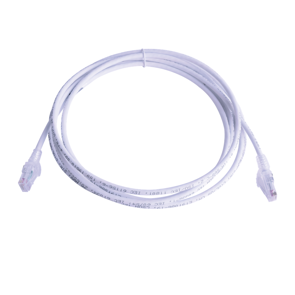 Patch Cord MC6 Modular Cat6 UTP, CM/LS0H, 50ft, Color Blanco