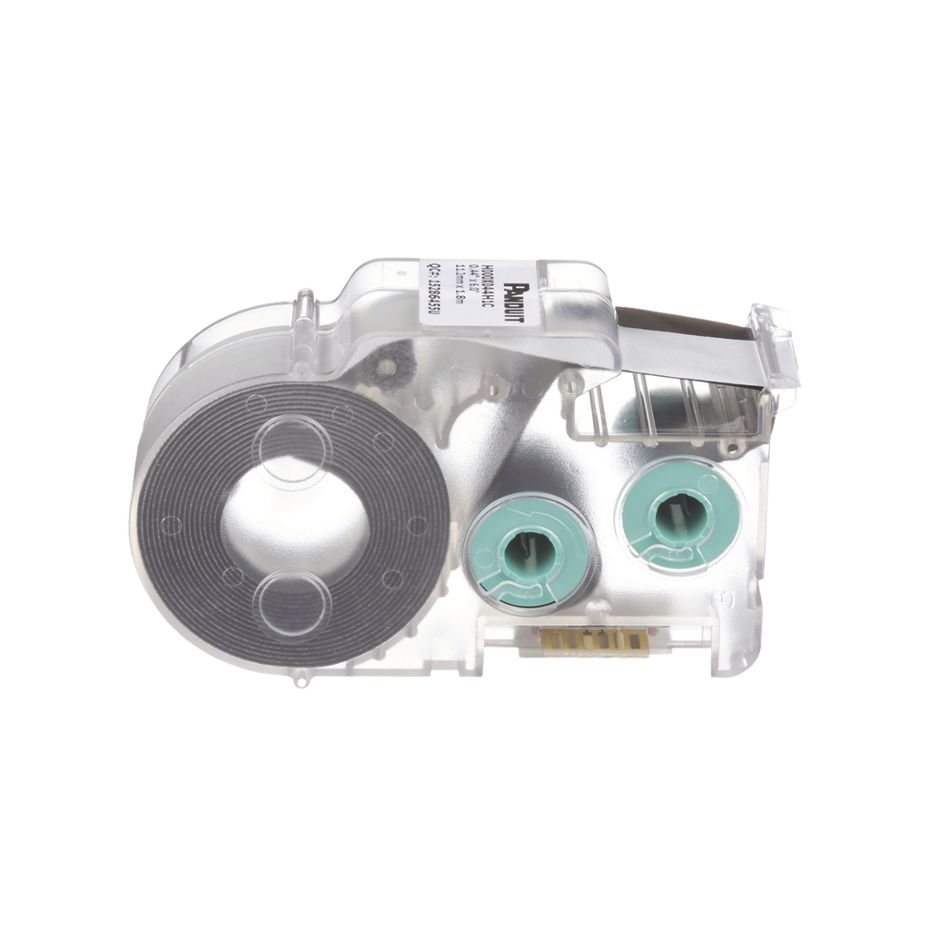 [H000X044H1C] Casete de Etiquetas de Poliolefina de Cinta Continua, Tubo Termocontráctil, 11.2 mm de Ancho, 2.4 m de largo, Para Cables de 2 a 6.4 mm (16-10 AWG) de Diámetro, Color Blanco