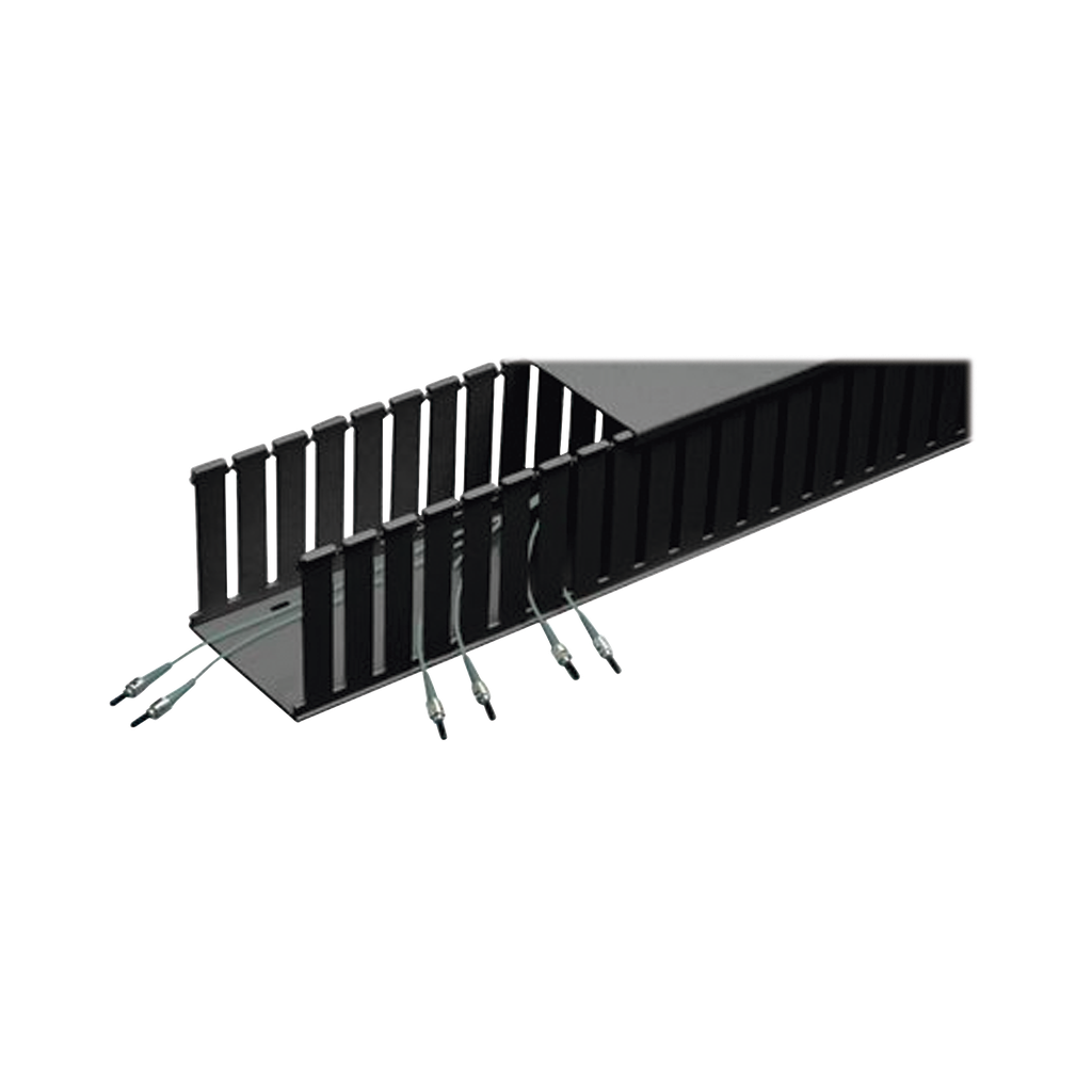 Canaleta Ranurada de PVC sin Tapa, Fiber-Duct?, 4 in de Ancho, 4 in de Alto y 1828.8 mm de Largo, Color Negro