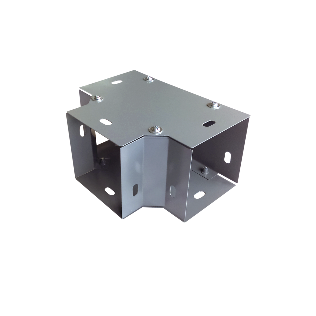 Derivación T horizontal 65 x 65 mm, fabricado en lámina de acero al carbón