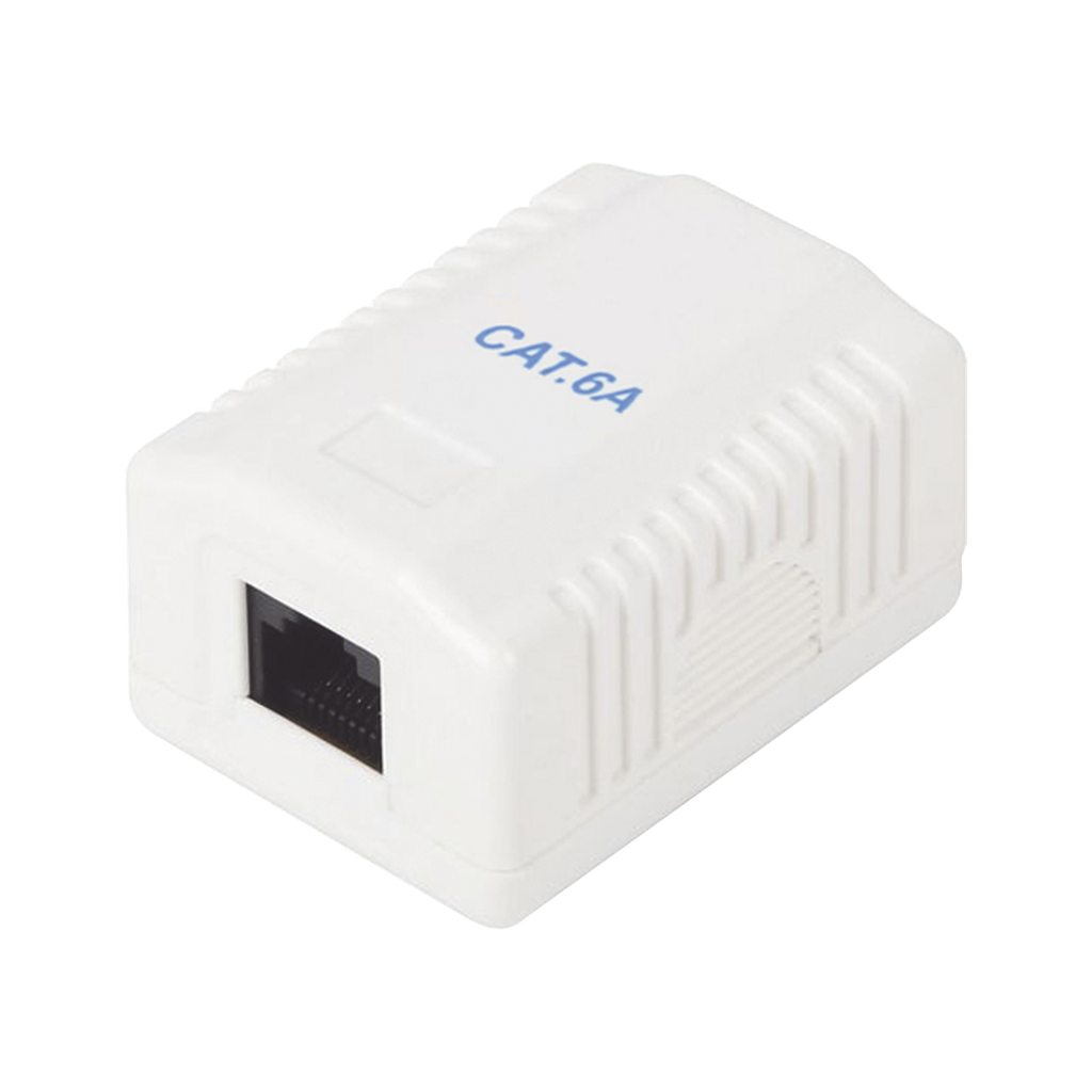 [LP-WP-38-C6A] Caja de pared con 1 puerto, incluye 1 jack UTP Cat6A