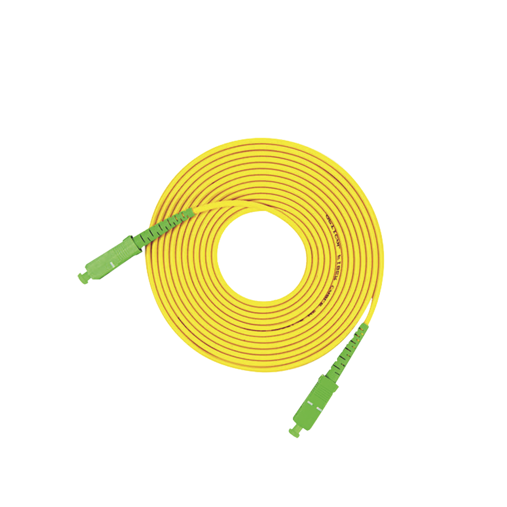 Jumper de Fibra Óptica Monomodo SC/APC-SC/APC Simplex, color amarillo, 3 metros