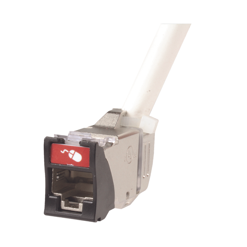 [Z6A-45S01] Jack Z-MAX 45 montaje híbrido a 45 grados ideal para espacios reducidos, Categoría 6A, Blindado, color negro