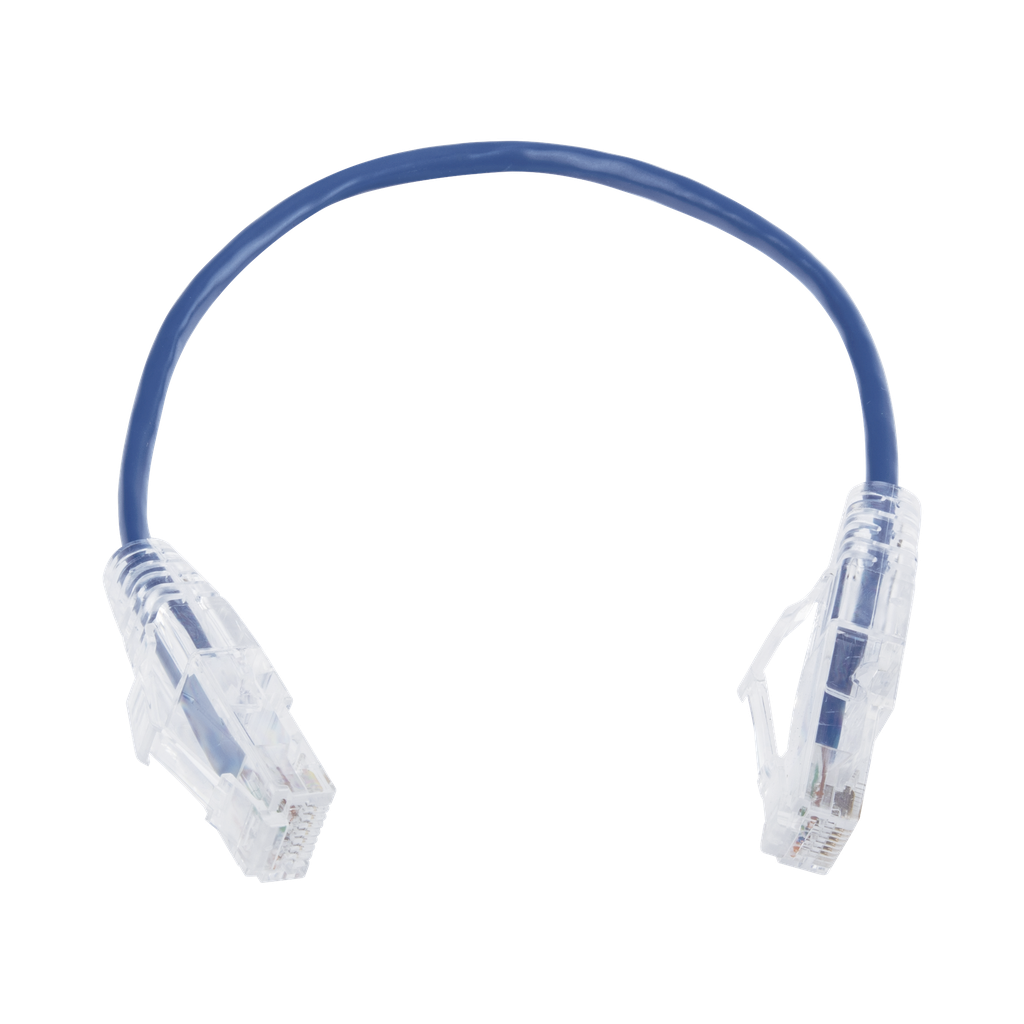 Cable de Parcheo Slim UTP Cat6 - 20 cm Azul Diámetro Reducido (28 AWG)
