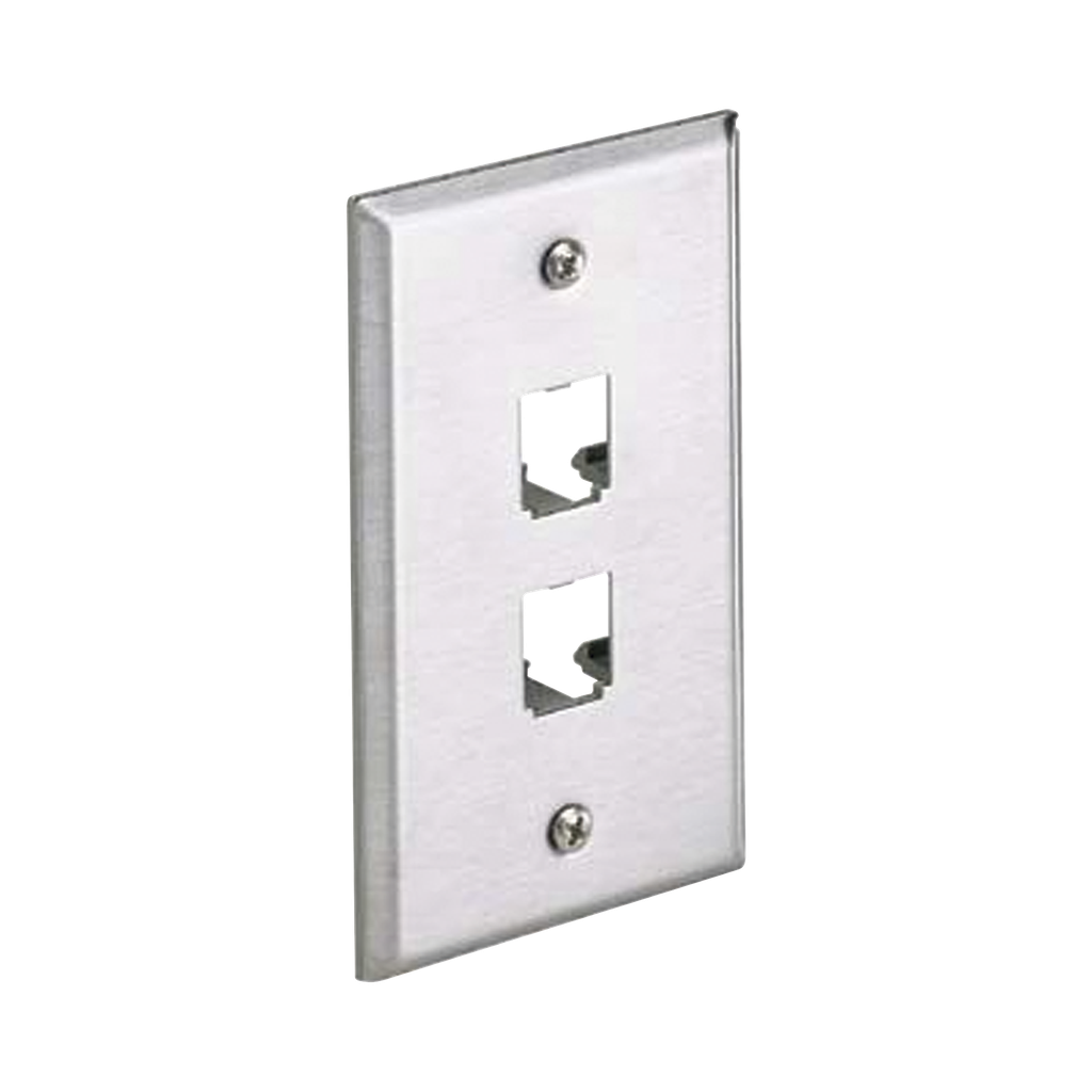 [CFP2SY] Placa de Pared Vertical, de Acero Inoxidable, Salida Para 2 Puertos Mini-Com