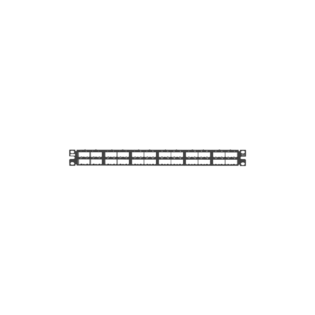 [CP48HDBL] Panel de Parcheo Modular Mini-Com (Sin Conectores), Plano, Blindado, Alta Densidad, de 48 puertos, 1UR