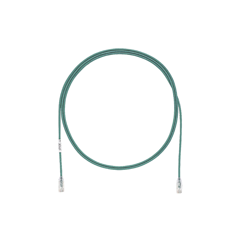Cable de Parcheo TX6, UTP Cat6, Diámetro Reducido (28AWG), Color Verde, 20ft