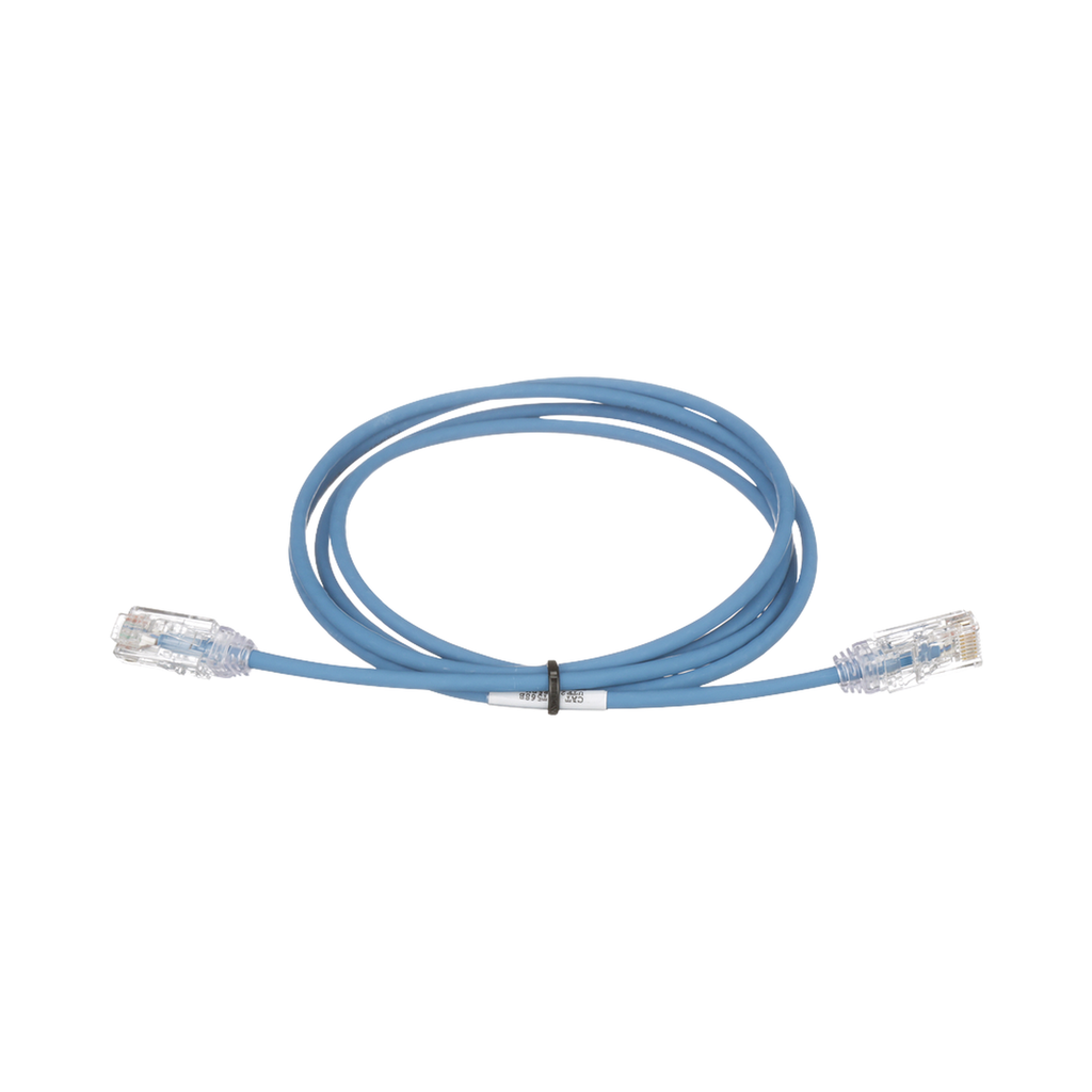 [UTP28SP24BU] Cable de Parcheo TX6, UTP Cat6, Diámetro Reducido (28AWG), Color Azul, 24ft