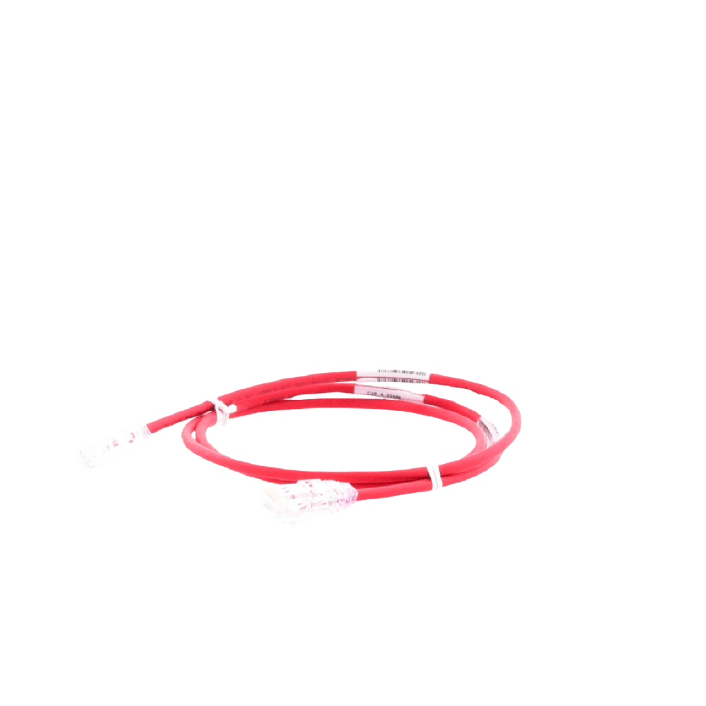 Cable de Parcheo TX6, UTP Cat6, Diámetro Reducido (28AWG), Color Rojo, 2ft