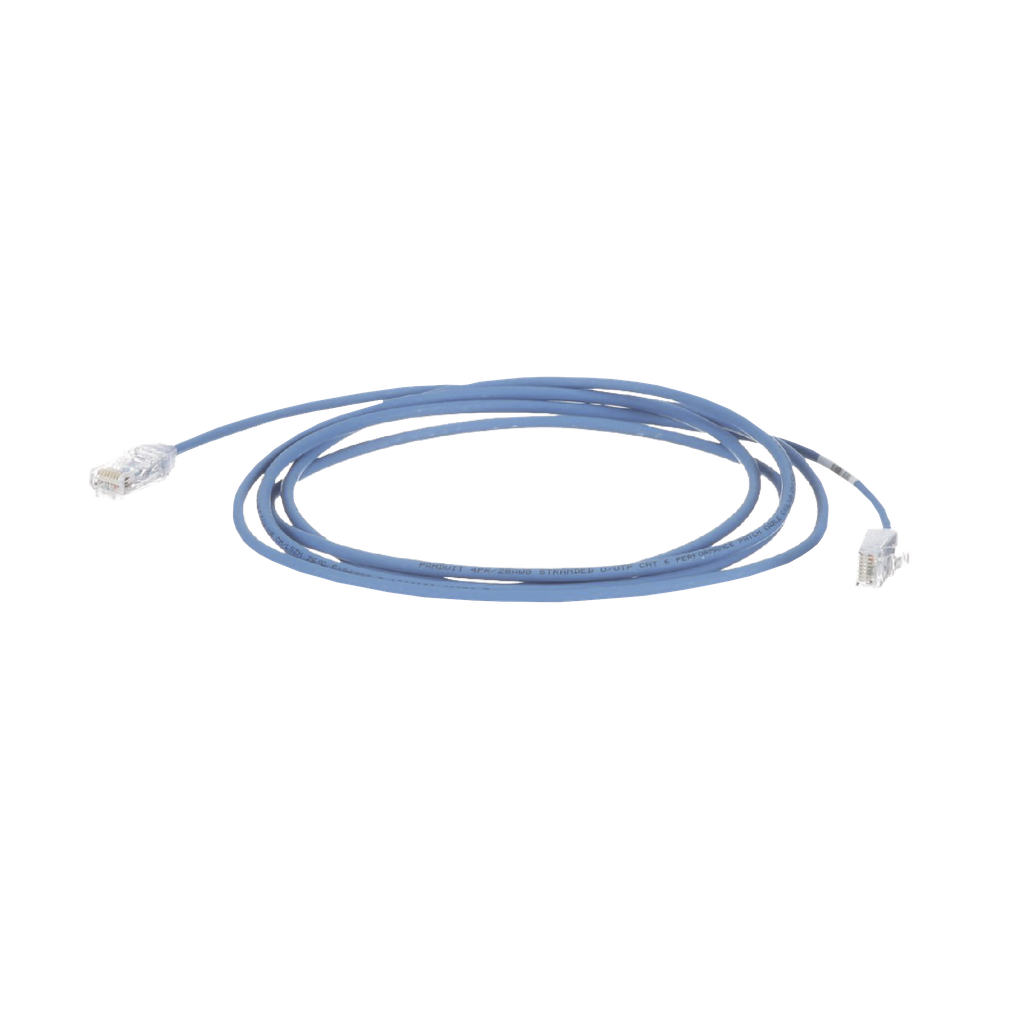 Cable de Parcheo TX6, UTP Cat6, Diámetro Reducido (28AWG), Color Azul, 30ft