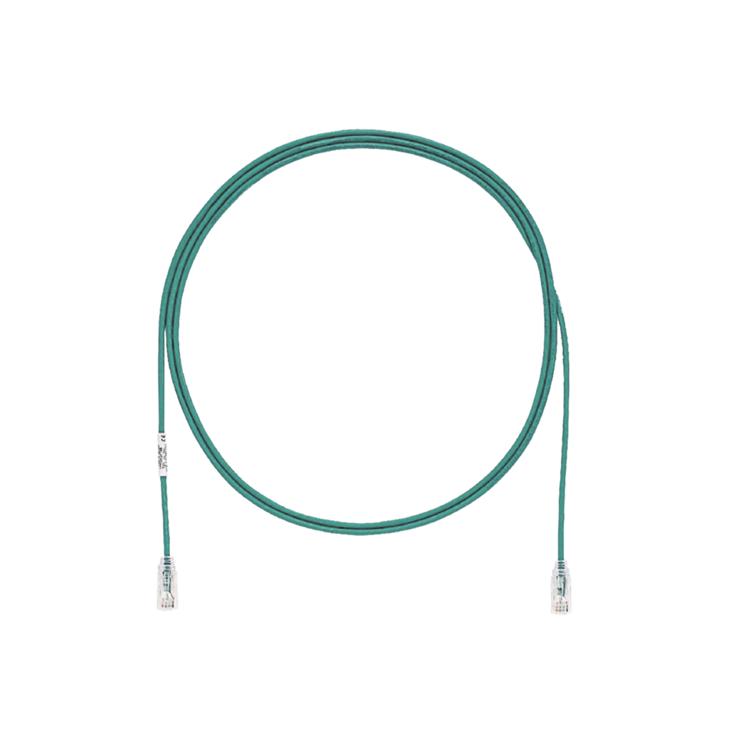 Cable de Parcheo TX6, UTP Cat6, Diámetro Reducido (28AWG), Color Verde, 30ft