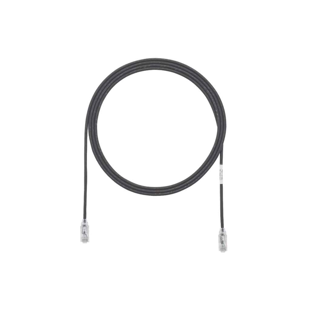 Cable de Parcheo TX6, UTP Cat6, Diámetro Reducido (28AWG), Color Negro, 3ft