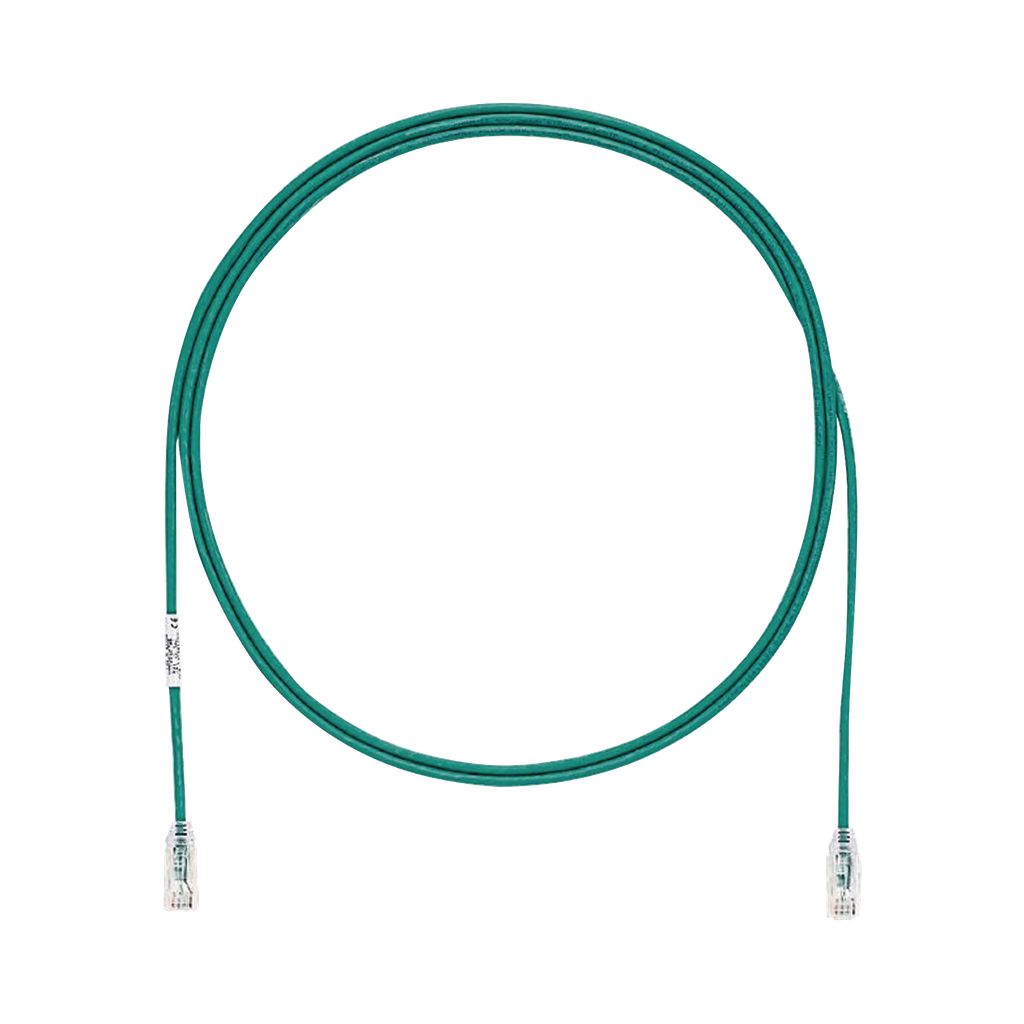 Cable de Parcheo TX6, UTP Cat6, Diámetro Reducido (28AWG), Color Verde, 5ft