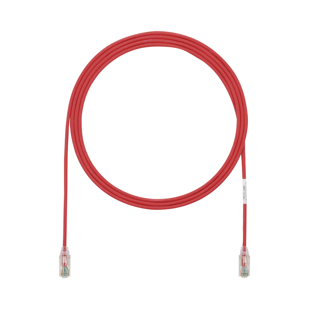 Cable de Parcheo TX6, UTP Cat6, Diámetro Reducido (28AWG), Color Rojo, 7ft