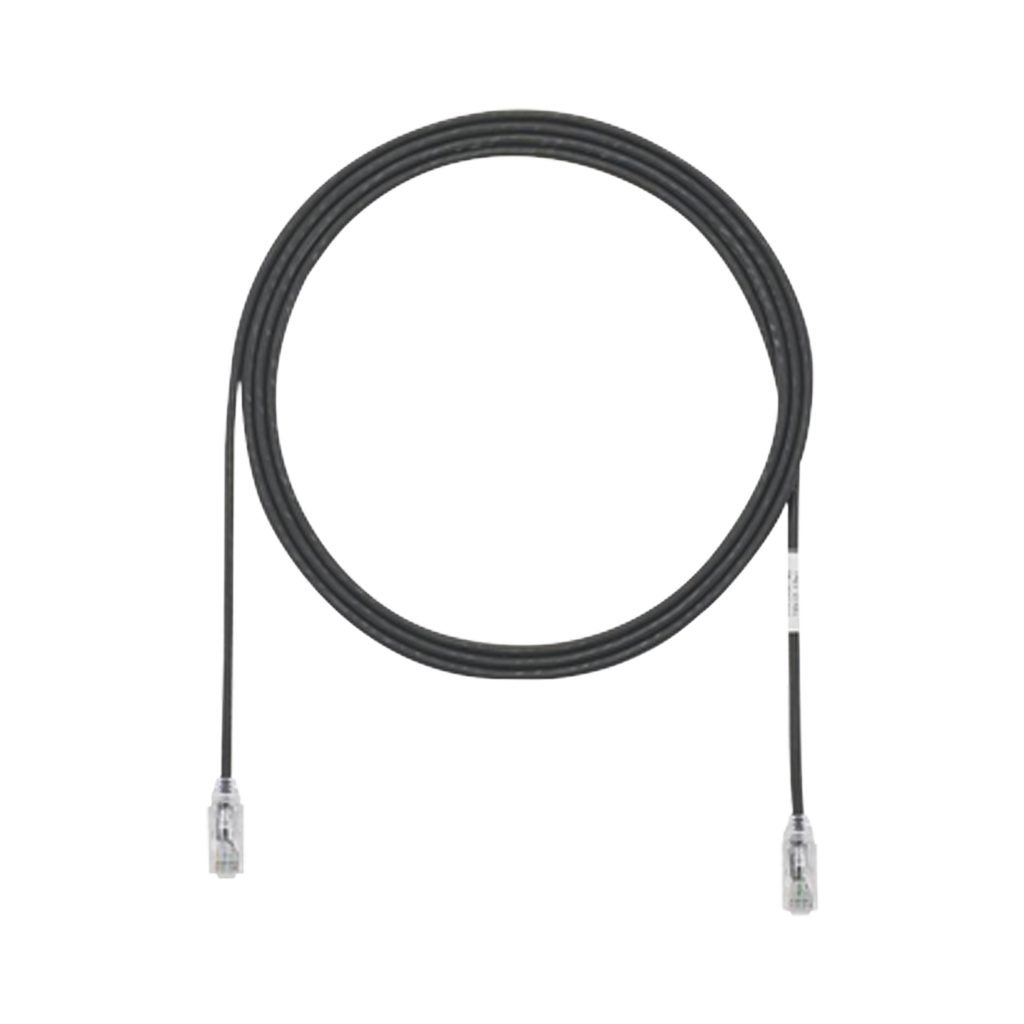 Cable de Parcheo TX6, UTP Cat6, Diámetro Reducido (28AWG), Color Negro, 8 ft