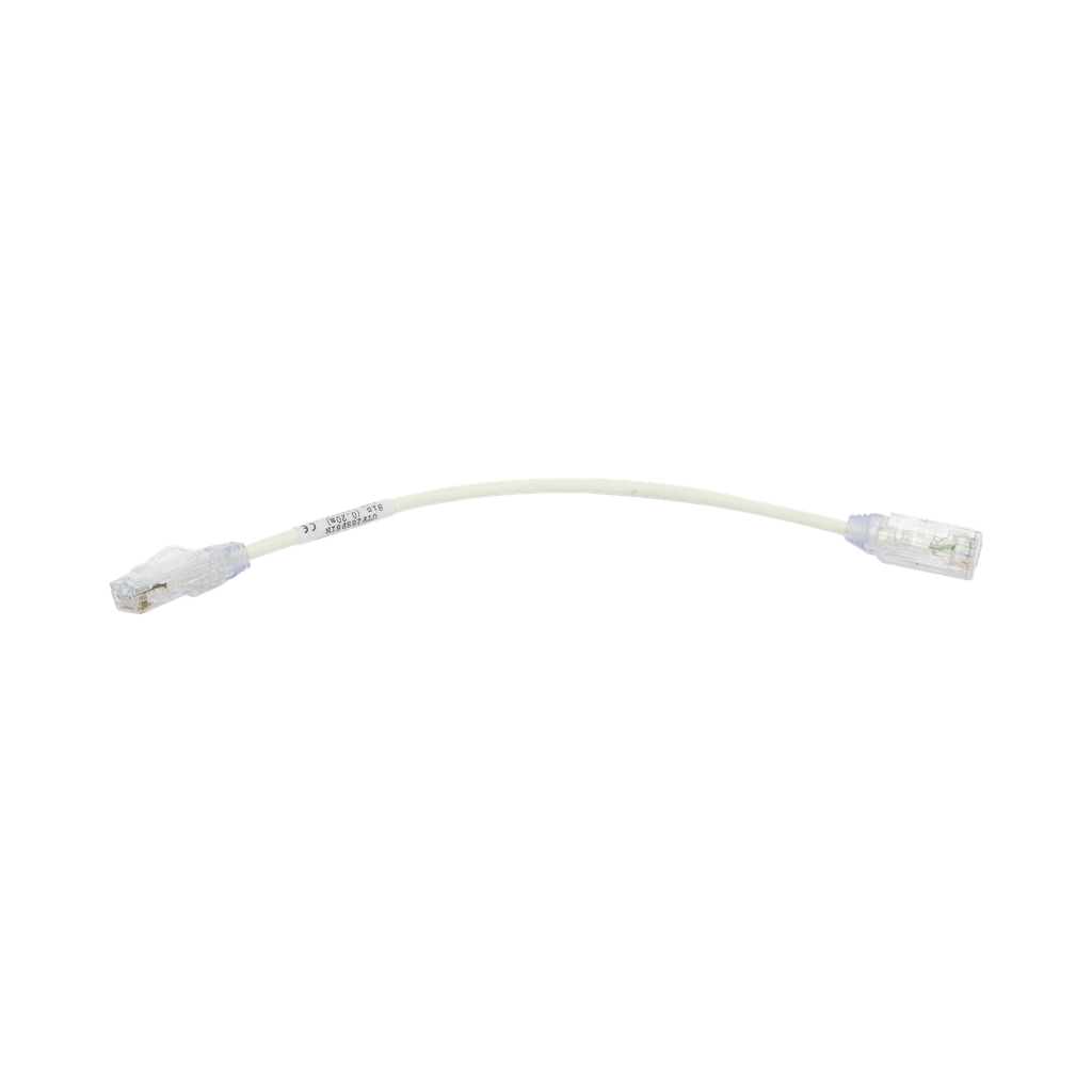 [UTP28SP8IN] Cable de Parcheo TX6, UTP Cat6, Diámetro Reducido (28AWG), Color Blanco, 8in (20.2cm)