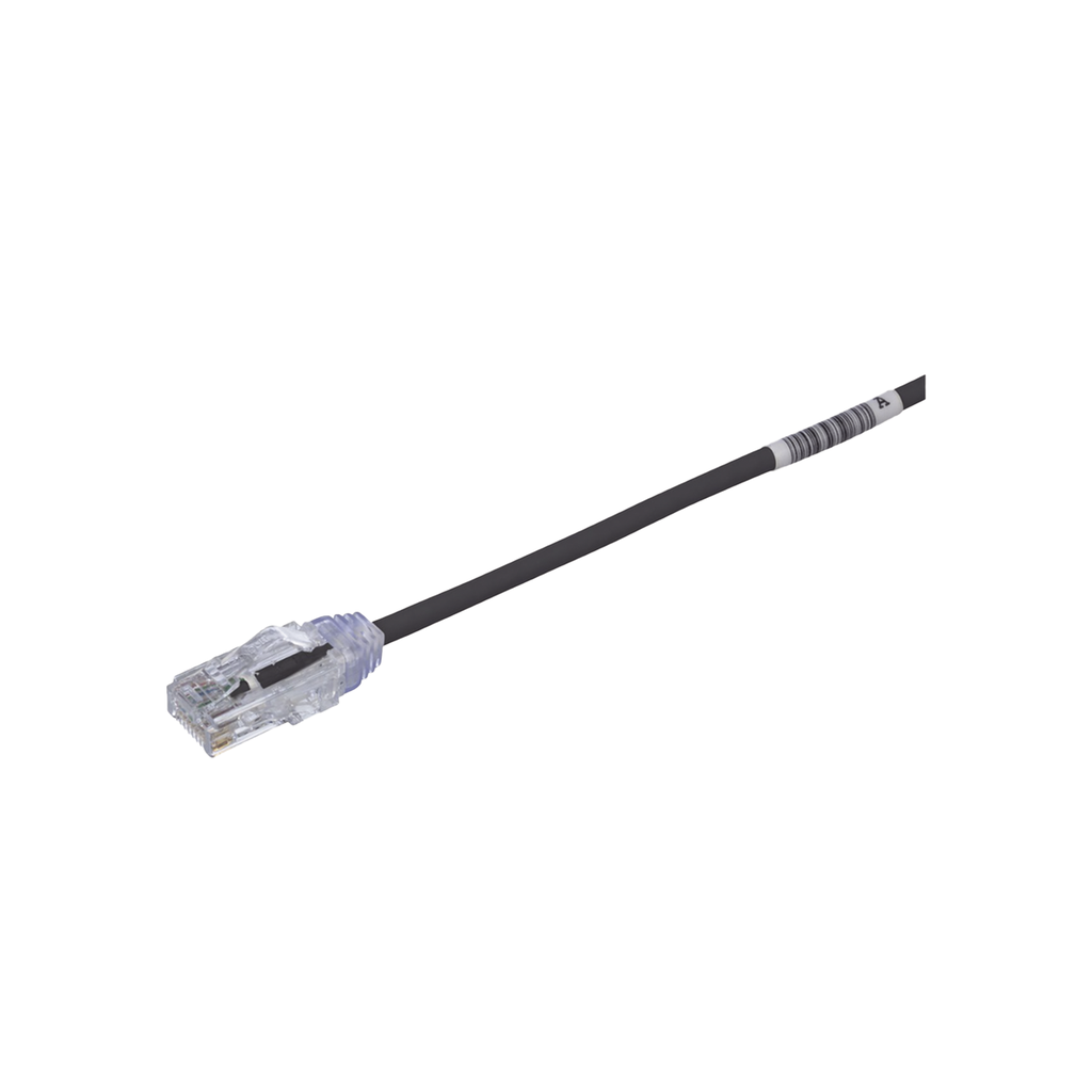 [UTP28SP8INBL] Cable de Parcheo TX6, UTP Cat6, Diámetro Reducido (28AWG), Color Negro, 8in (20.2cm)