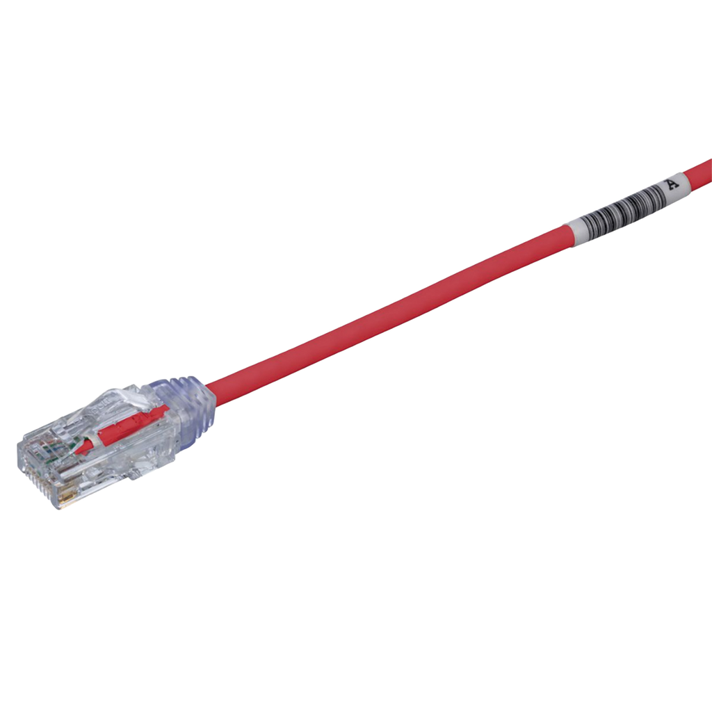 Cable de Parcheo TX6, UTP Cat6, Diámetro Reducido (28AWG), Color Rojo, 8in (20.2cm)