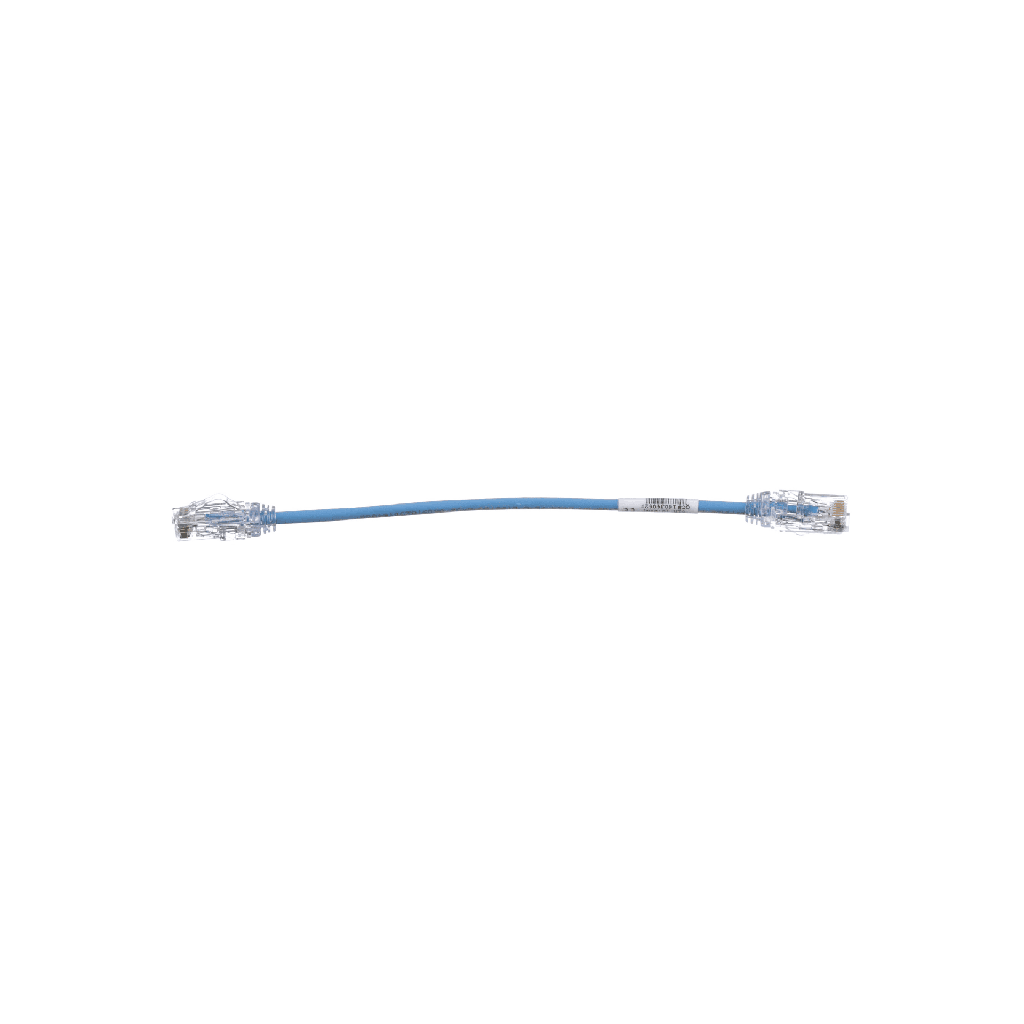 [UTP28X0.2MBU] Cable de Parcheo UTP Cat6A, CM/LSZH, Diámetro Reducido (28AWG), Color Azul, 20 cm.