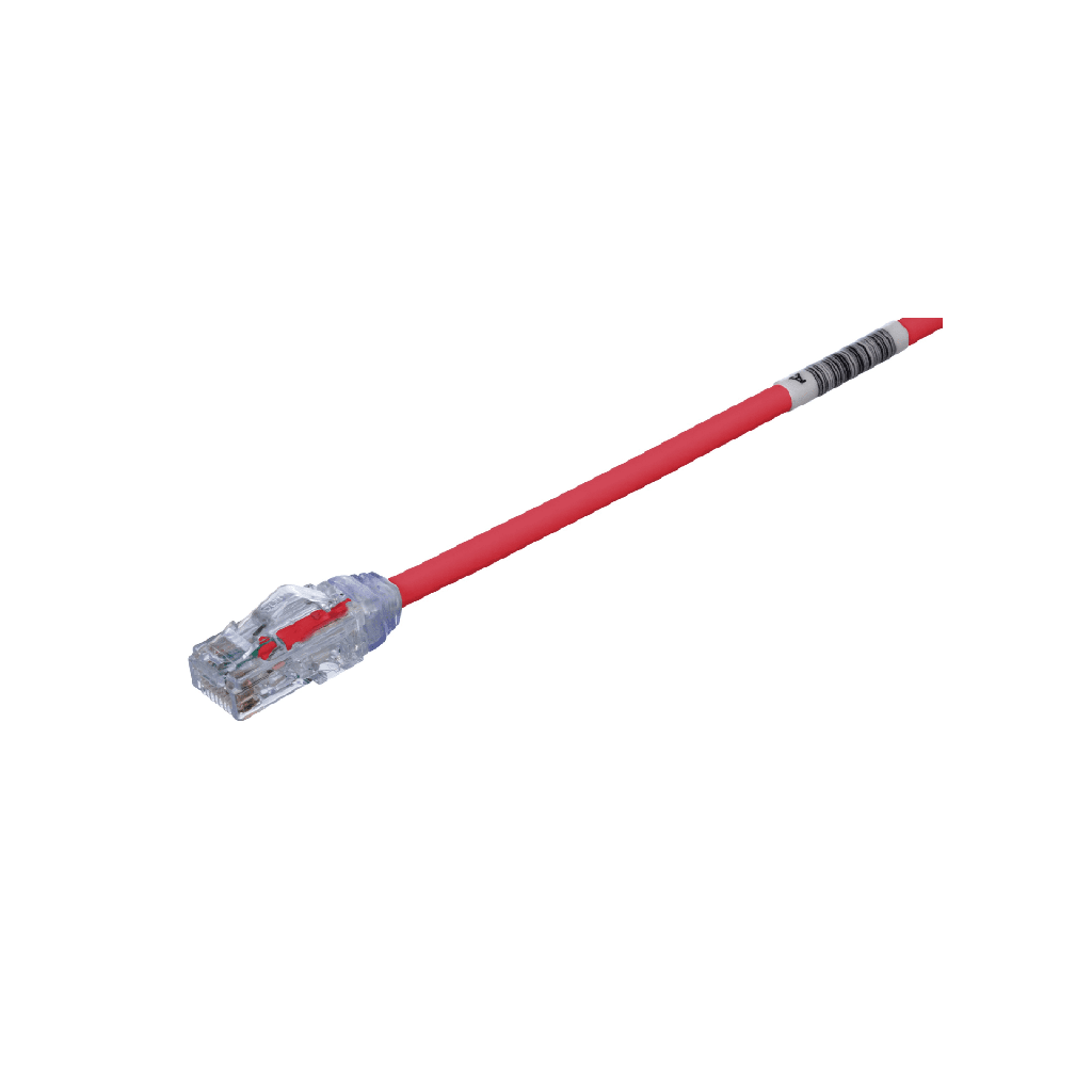 [UTP28X0.2MRD] Cable de Parcheo UTP Cat6A, CM/LSZH, Diámetro Reducido (28AWG), Color Rojo, 20 cm.