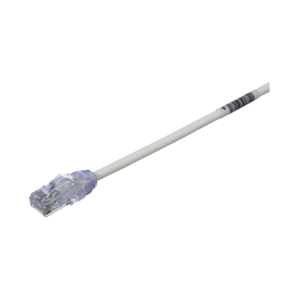 [UTP28X1] Cable de Parcheo UTP Cat6A, CM/LSZH, Diámetro Reducido (28AWG), Color Blanco Mate, 1ft