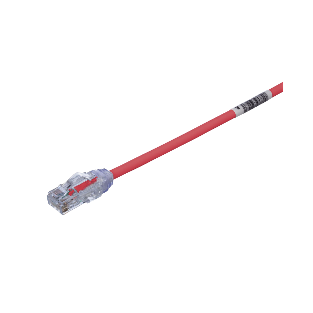 [UTP28X10RD] Cable de Parcheo UTP Cat6A, CM/LSZH, Diámetro Reducido (28AWG), Color Rojo, 10ft