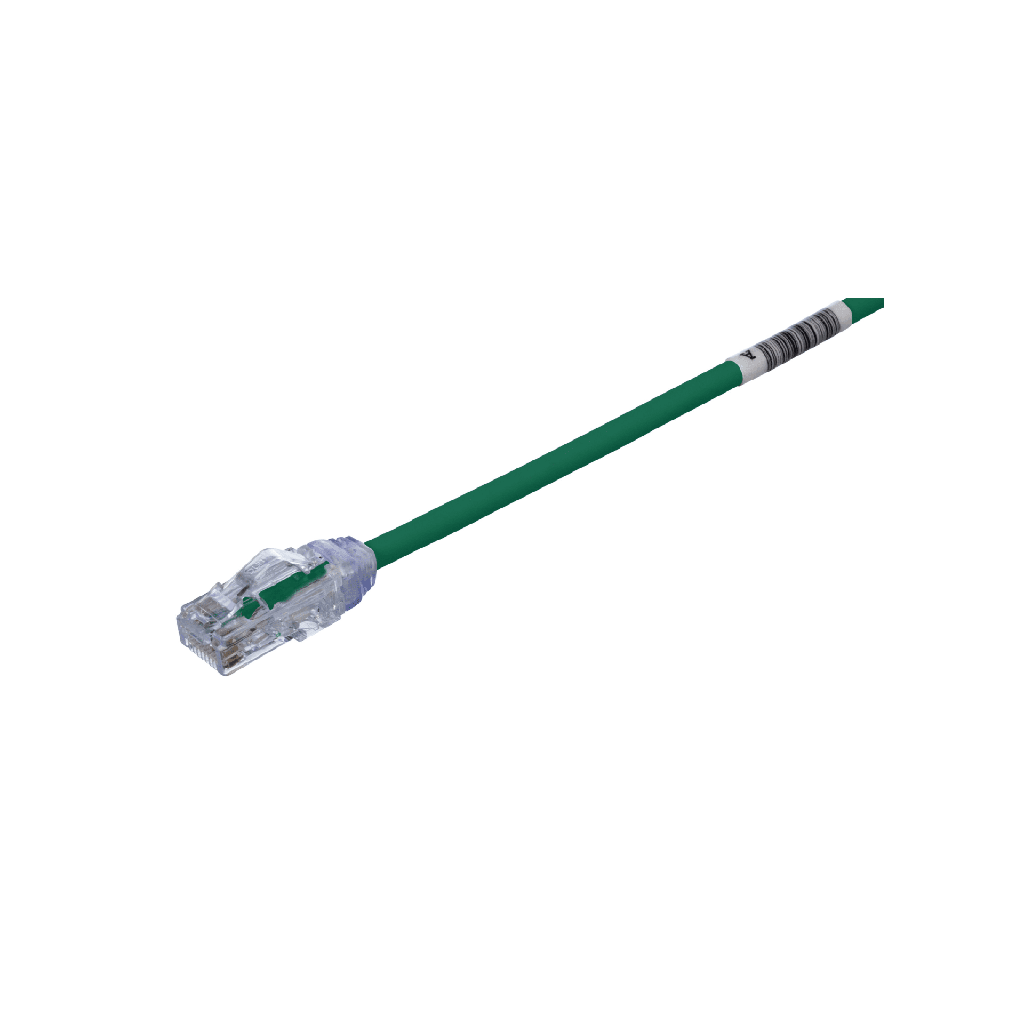 Cable de Parcheo UTP Cat6A, CM/LSZH, Diámetro Reducido (28AWG), Color Verde, 20ft