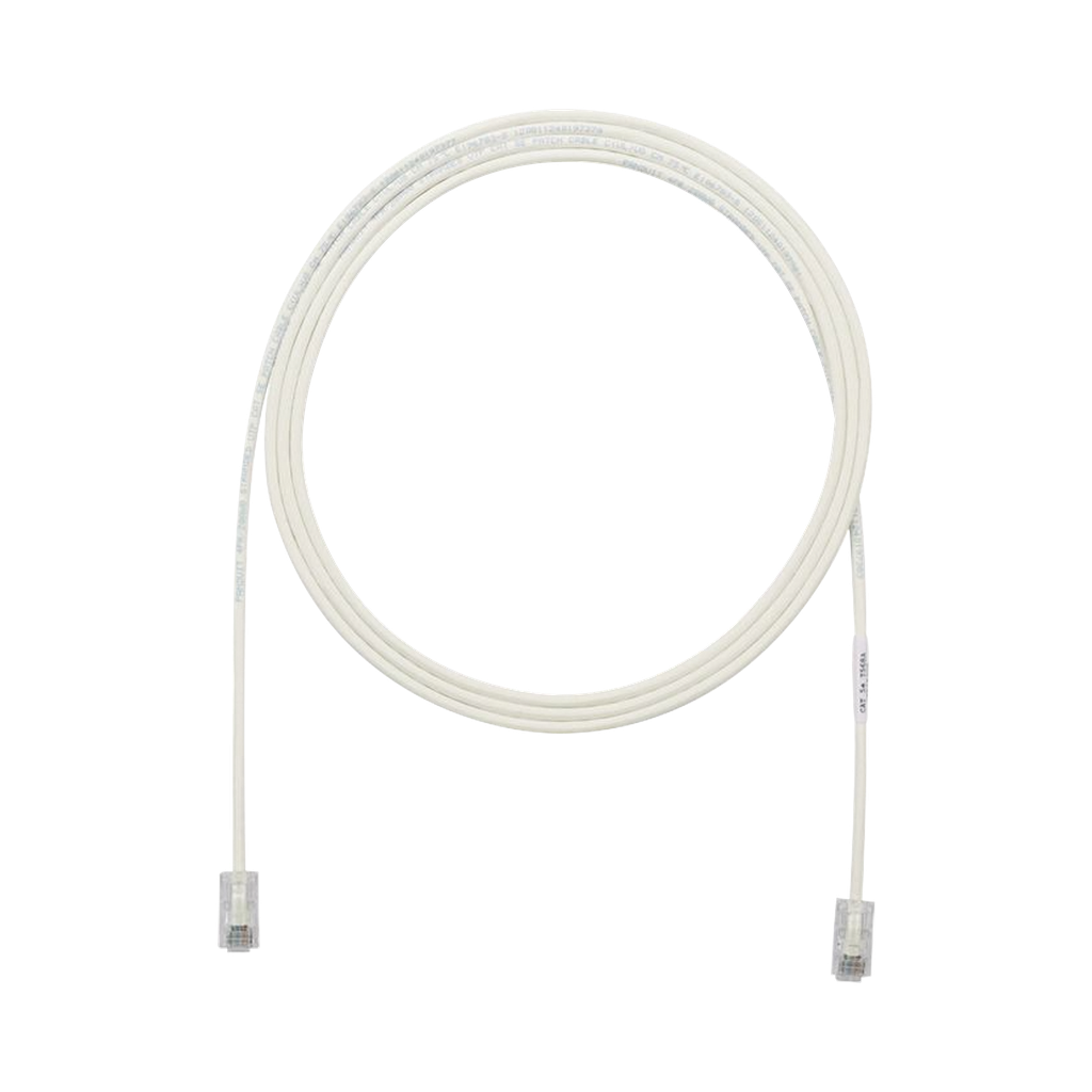Cable de Parcheo UTP Cat6A, CM/LSZH, Diámetro Reducido (28AWG), Color Blanco Mate, 3ft
