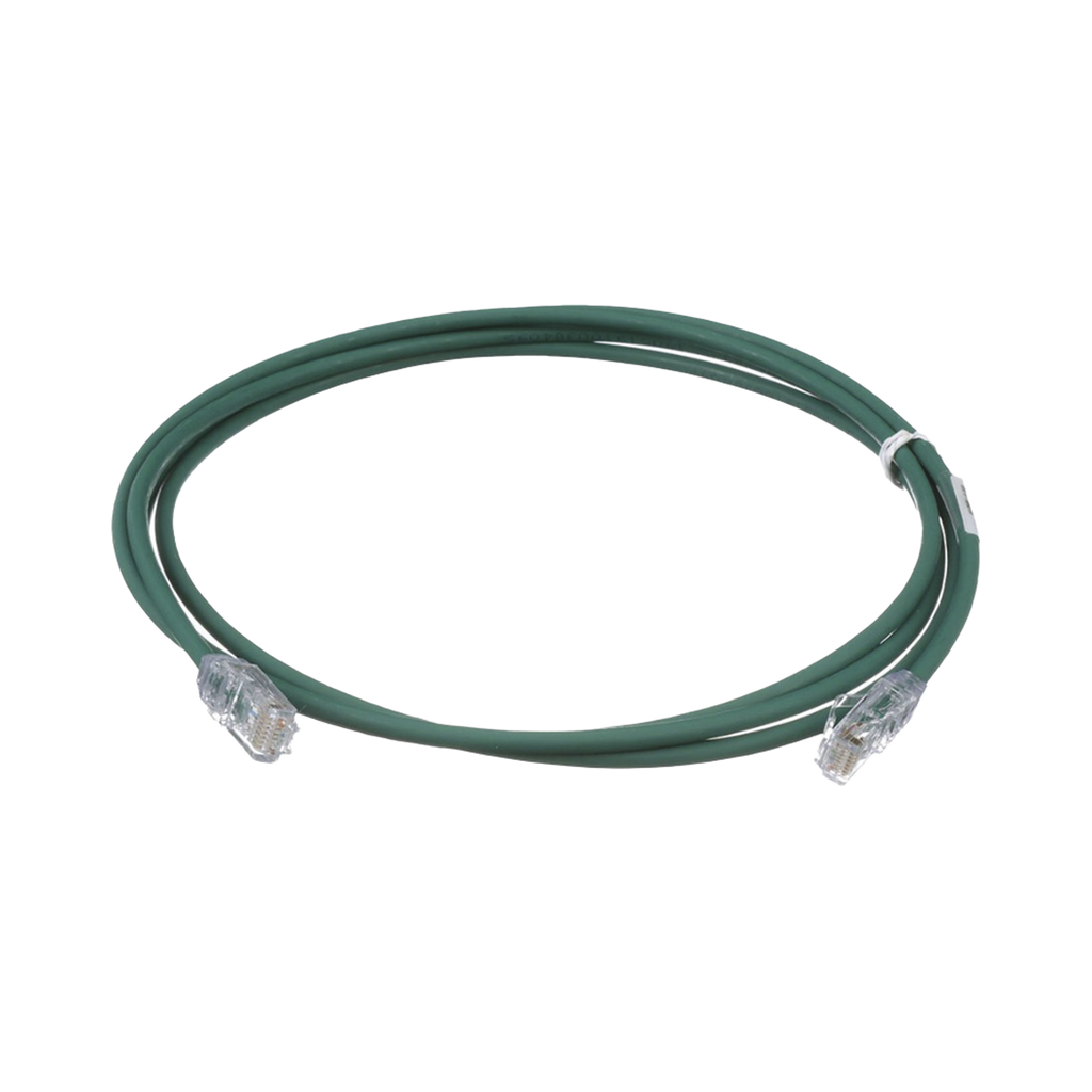 Cable de Parcheo UTP Cat6A, CM/LSZH, Diámetro Reducido (28AWG), Color Verde, 3 ft