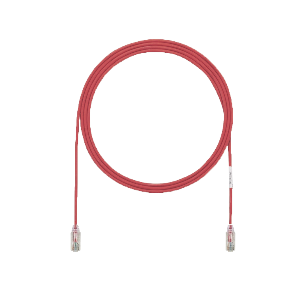 [UTP28X50RD] Cable de Parcheo UTP Cat6A, CM/LSZH, Diámetro Reducido (28AWG), Color Rojo, 50ft