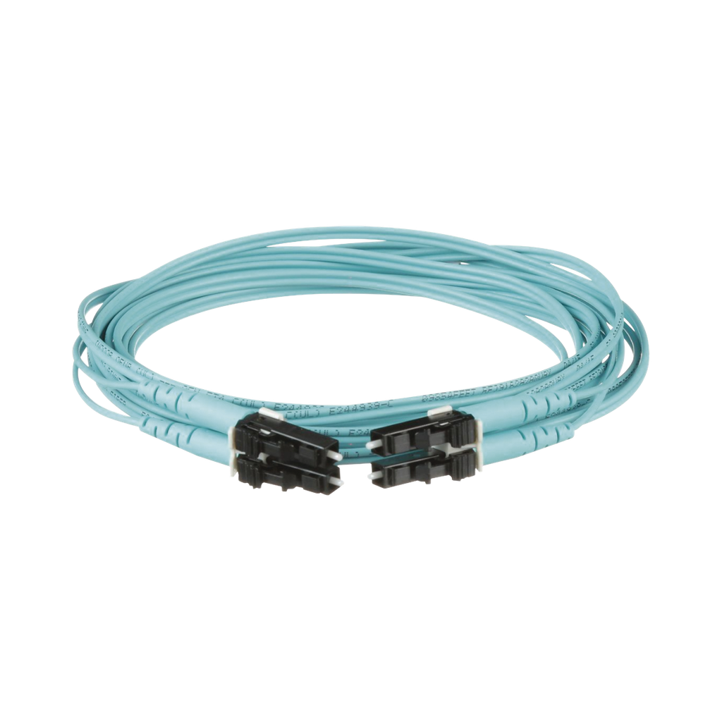 [FZ2ERLNLNSNM001] Jumper de Fibra Optica Multimodo 50/125 OM4, LC-LC Duplex, OFNR (Riser), Color Aqua, 1 Metro