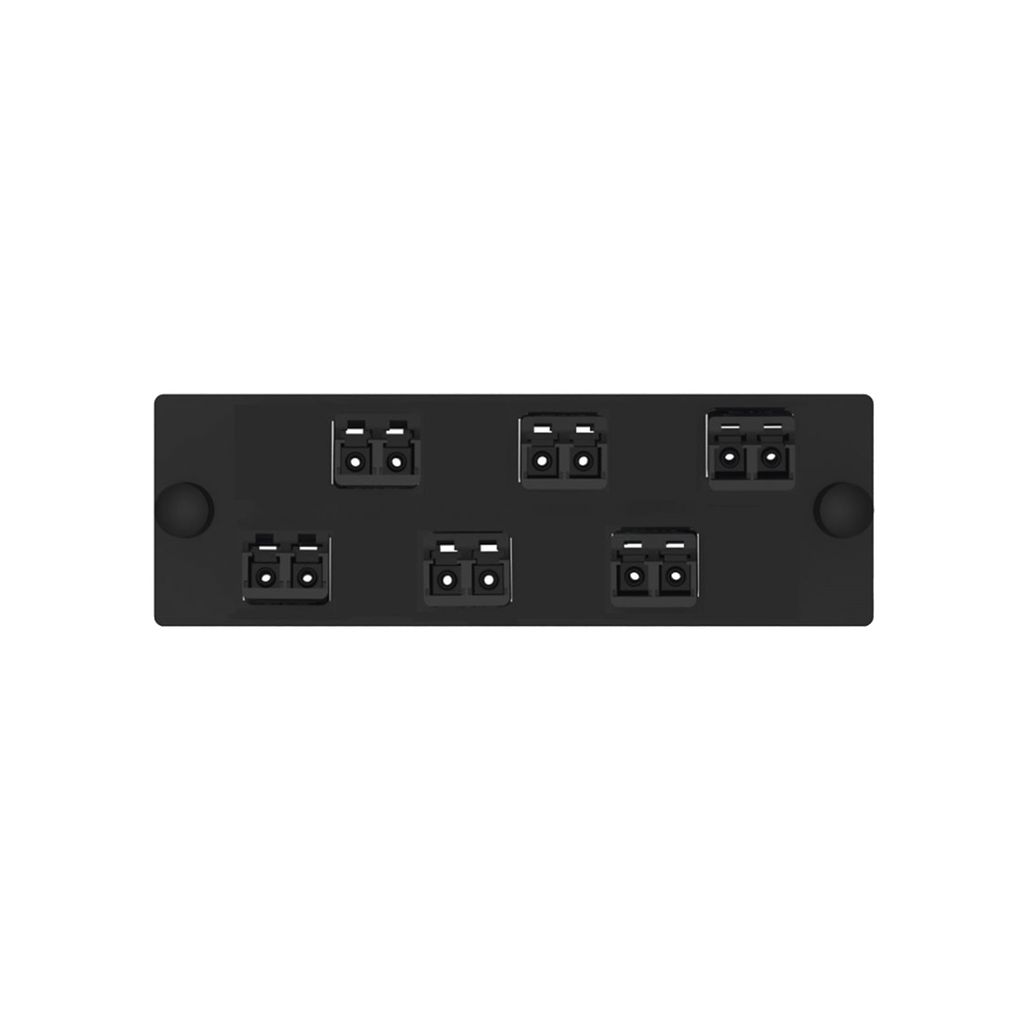[FAP6WABLDLCZ] Placa Acopladora de Fibra Optica FAP, Con 6 Conectores LC Duplex (12 Fibras), Para Fibra Multimodo OM3/OM4, Color Negro